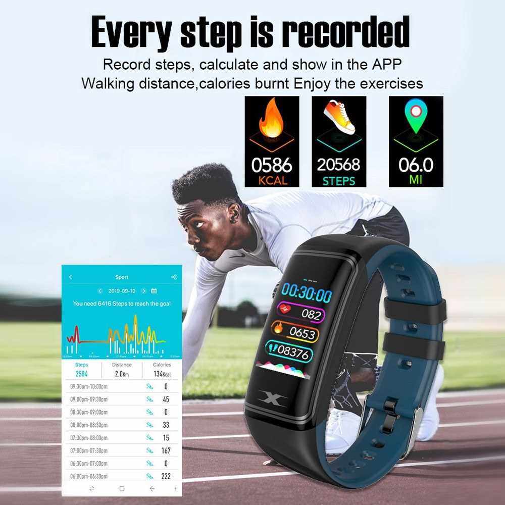 V30S Smart Bracelet BT Sports Fitness Tracker Heart Rate Sleep Health Monitor Big Screen Smart Watch (Black)