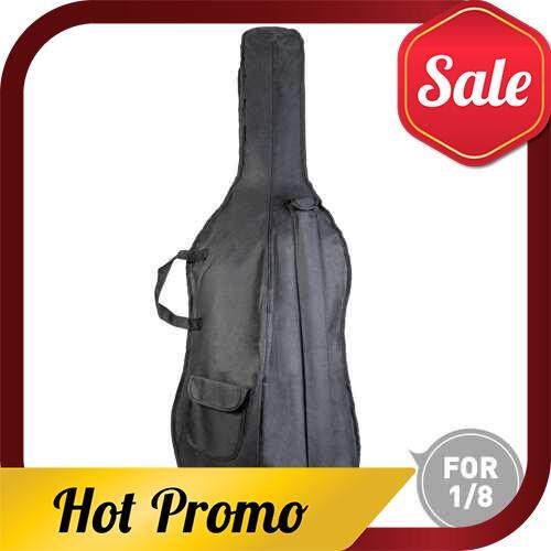 1/8 Cello Bag Backpack Gig Bag Soft Carry Bag with Shoulder Strap Side Handle Cello Accessories Bow Pockets Black (5)