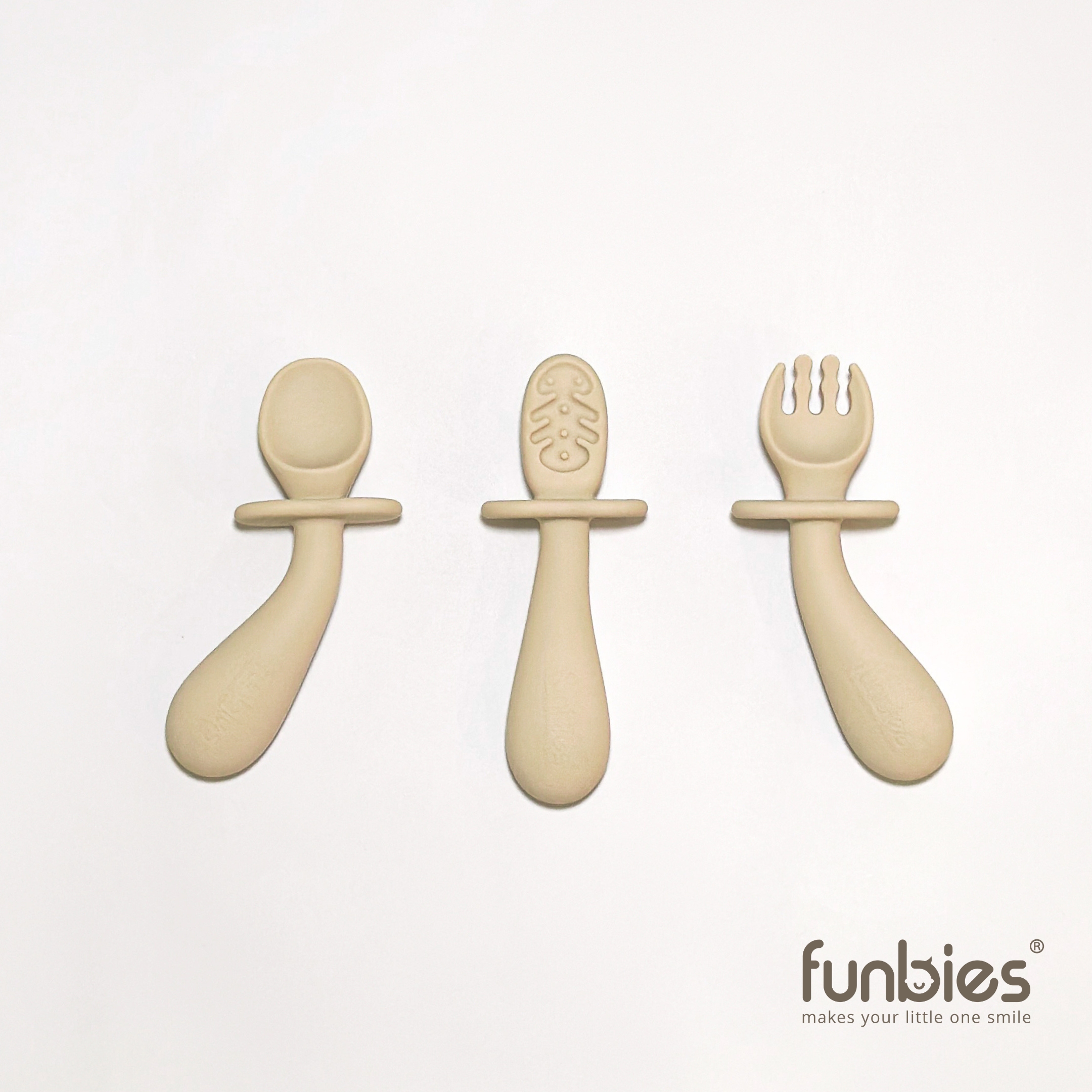 Funbies Silicone Utensil Set - Self-Feed Bendable Learning Spoon
