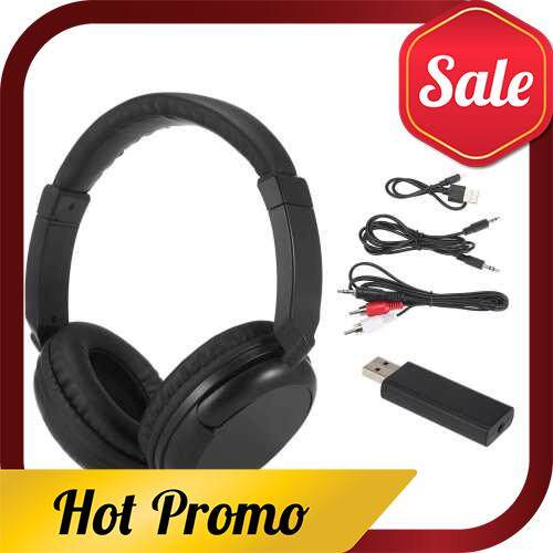 FM Wireless Headphones Over-Ear Music Earphones with Transmitter 3.5mm & RCA Wired Headset Support F