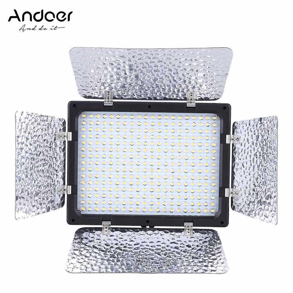 Andoer W300 Video Photography Light Lamp Panel 300 LEDs 6000K for Canon Nikon Pentax Sony (Alpha) Olympus Fujifilm DSLR Camera DV Camcorder (Standard)