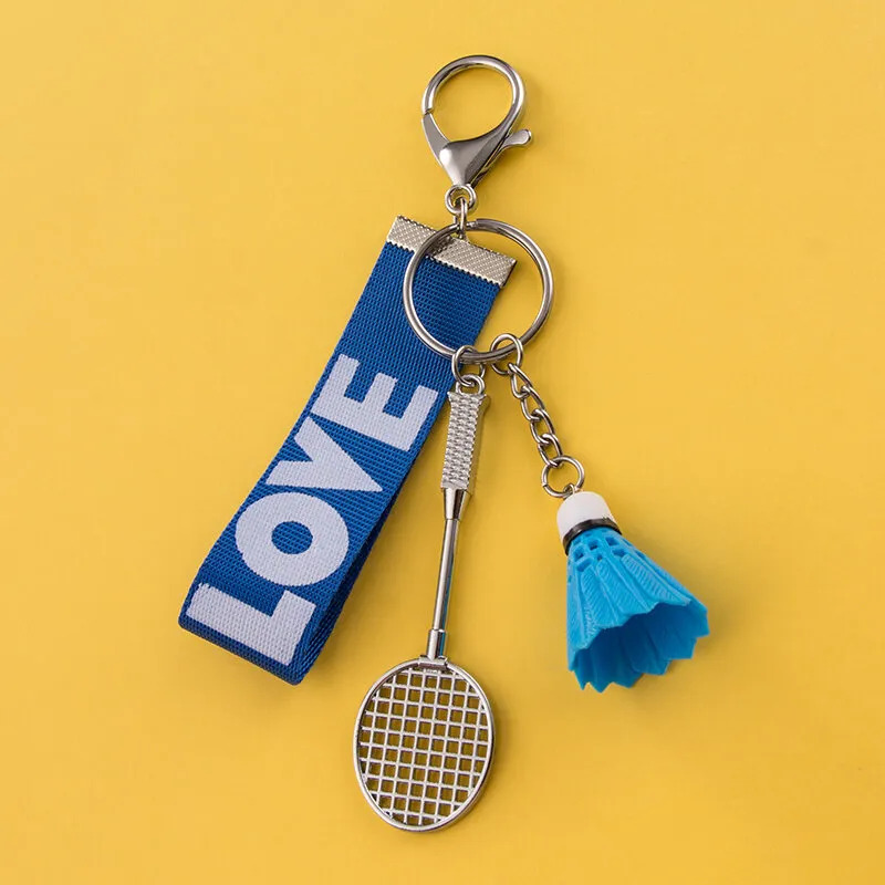 XO Badminton Keychain Pendant Creative Personalized and Cute Car Key Chain Ring Mens and Womens Schoolbag Bag Charm