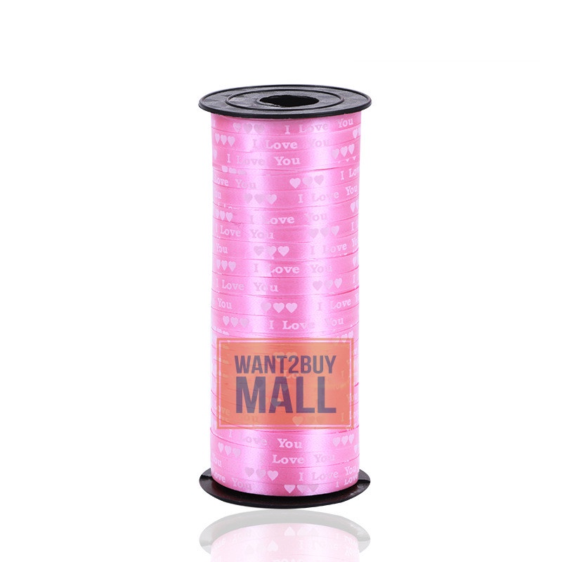 100 Yard Happy Birthday Love Crimped Curling Ribbon Rope Roll Balloon Ribbon Party Wedding Cake Gift Wrapping Tali Riben