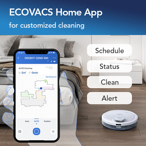 ECOVACS DEEBOT OZMO 900 Robot Vacuum Cleaner with Smart Navi 3.0 /Auto-Boost Suction Power/ [specal for the carpet] [Local Shipping & 1 Year Local Warranty]