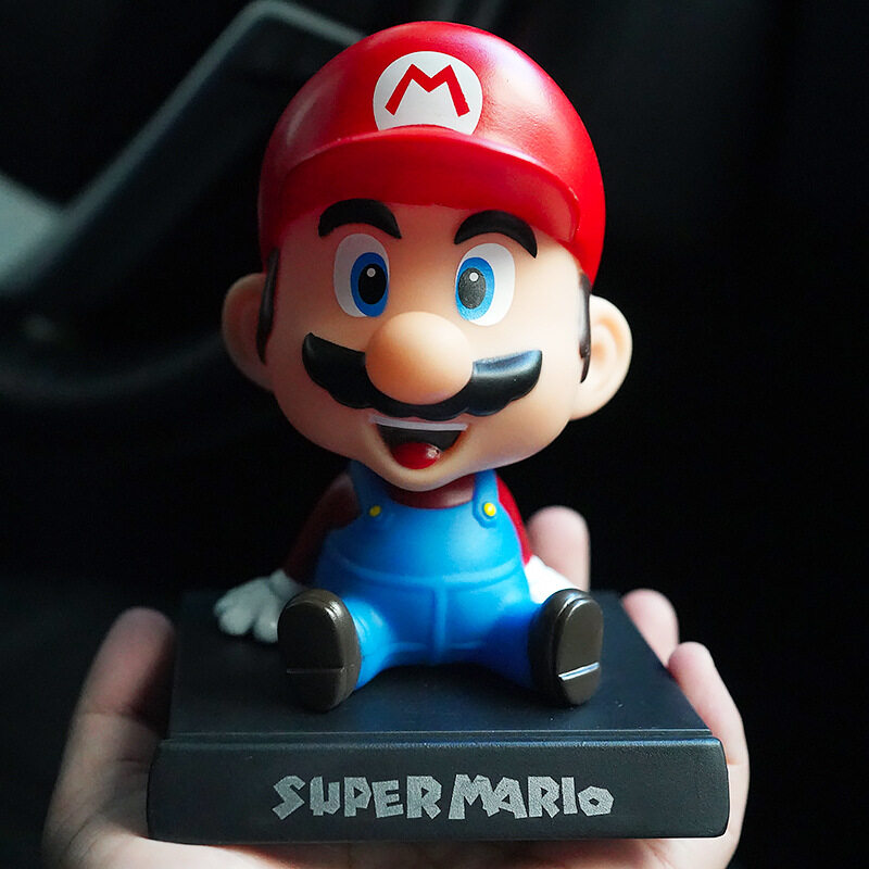 Super Mario Cute Version Shaking Head Marvel Toy Car Home Decor Toys 12cm