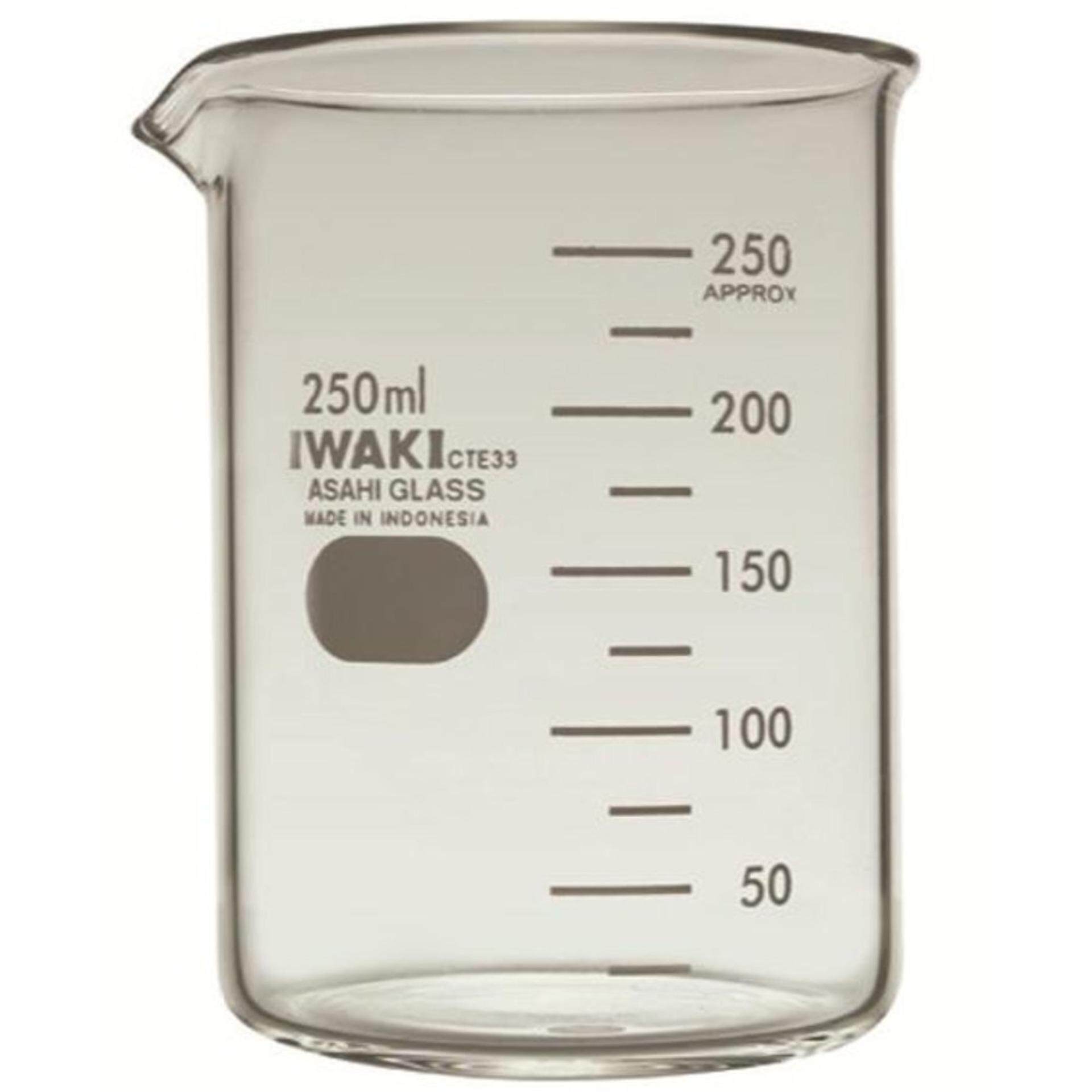 IWAKI Pyrex 250ml Glass Beaker Low Form Laboratory use PGMall