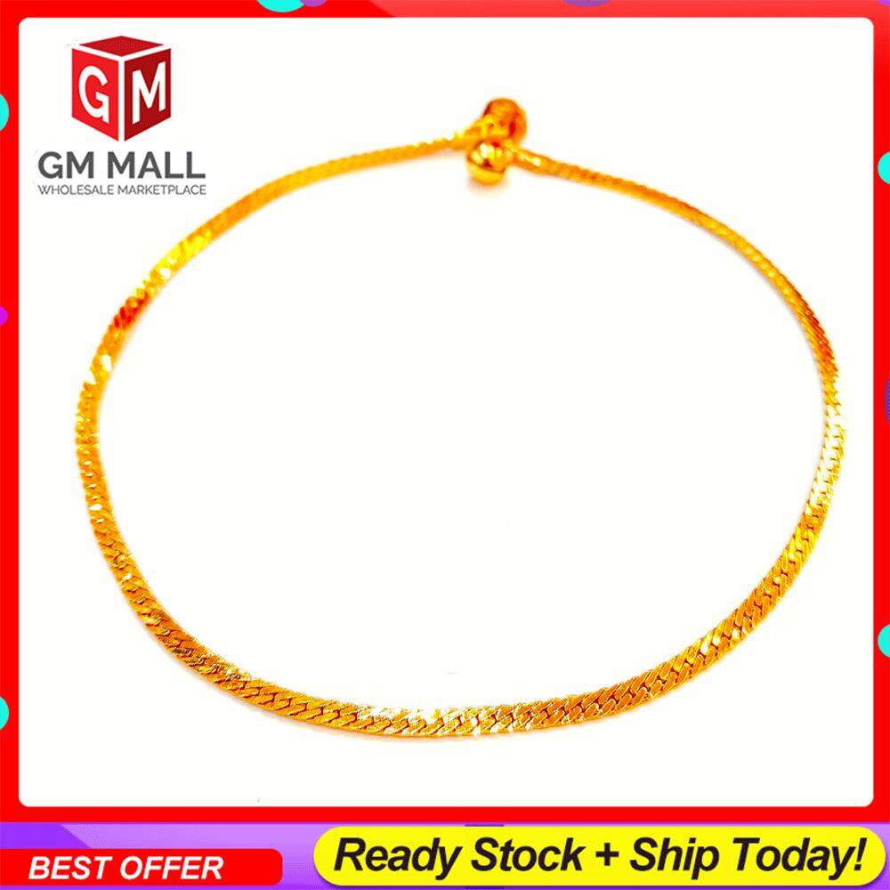 Emas Korea Jewellery Anklet - Rantai Kaki Plain Line Gold Plated EK-2460 For Women