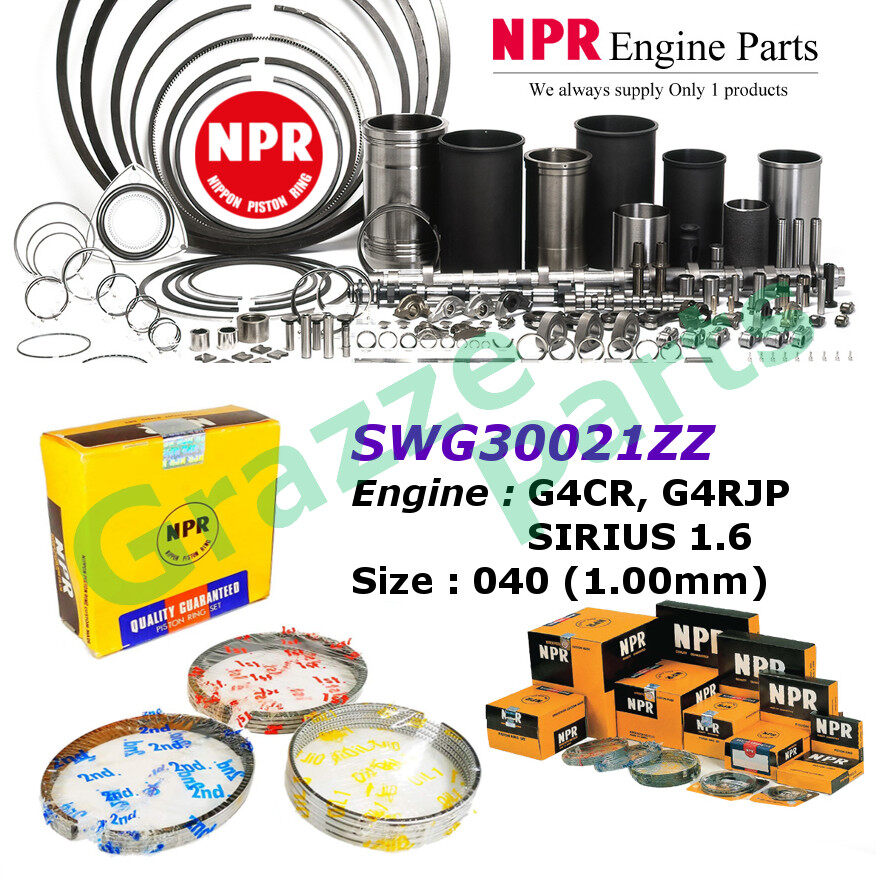 NPR Piston Ring Set 040 (1.00mm) SWG30021ZZ for Hyundai Elantra 1.6 G4CR G4RJP SIRIUS 1.6 (82.3mm)