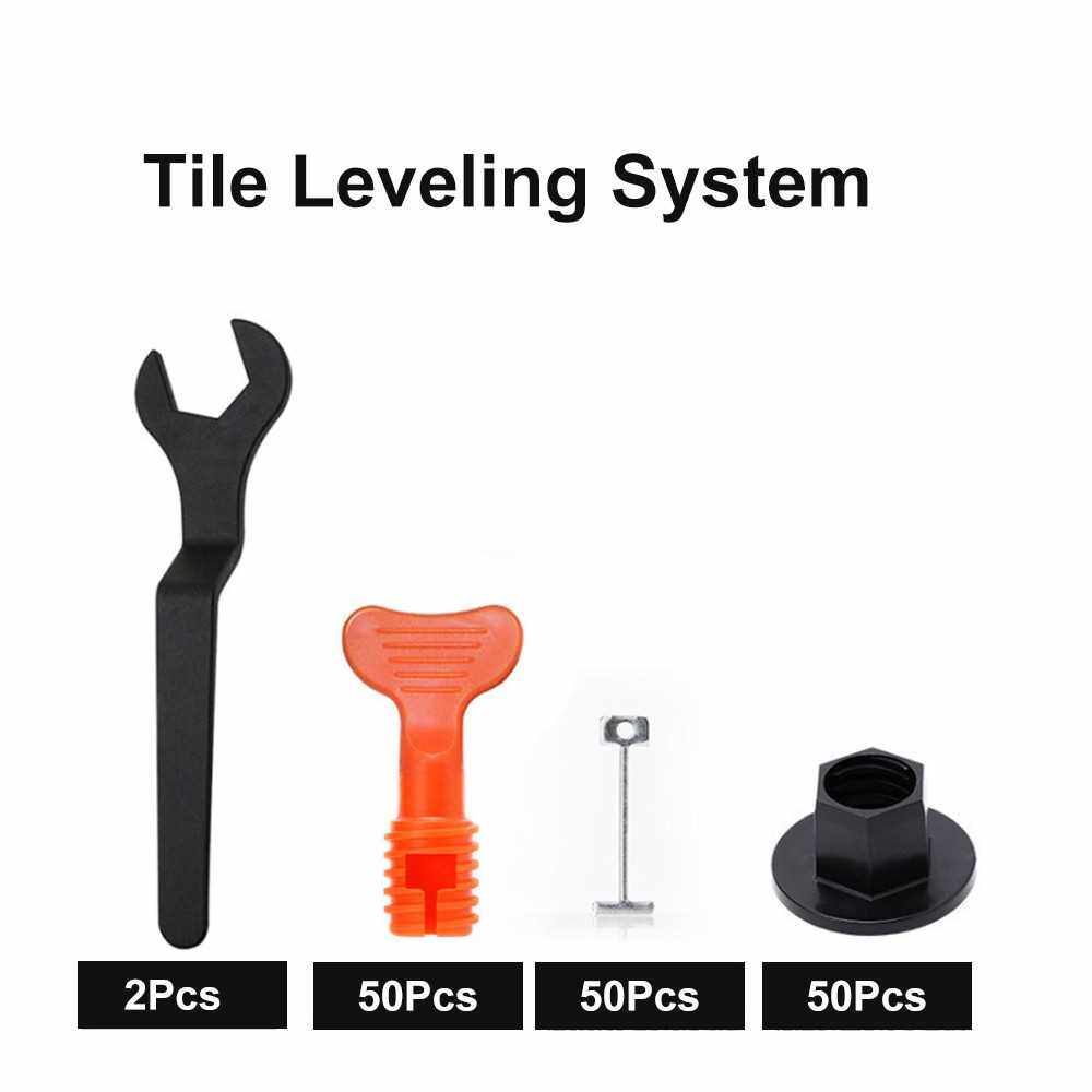 50Pcs Tile Leveling System with Special Wrench Reusable Floor Wall Tile Leveling Kit for Building Walls & Floors (Standard)