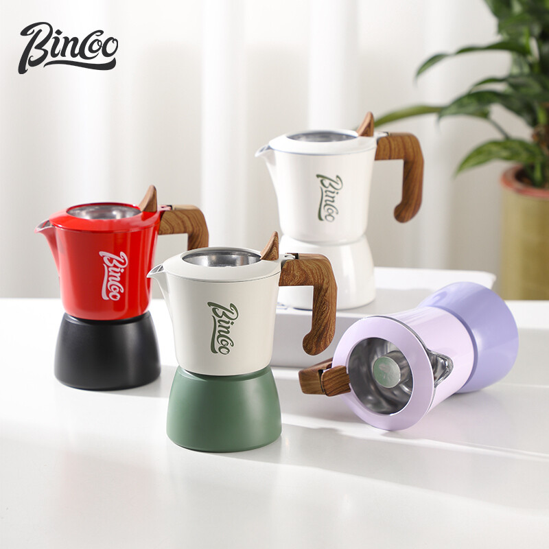 Bincoo đôi Van Bình pha Moka Bình đựng cà phê xách tay thép không gỉ Máy Cà phê nhà
