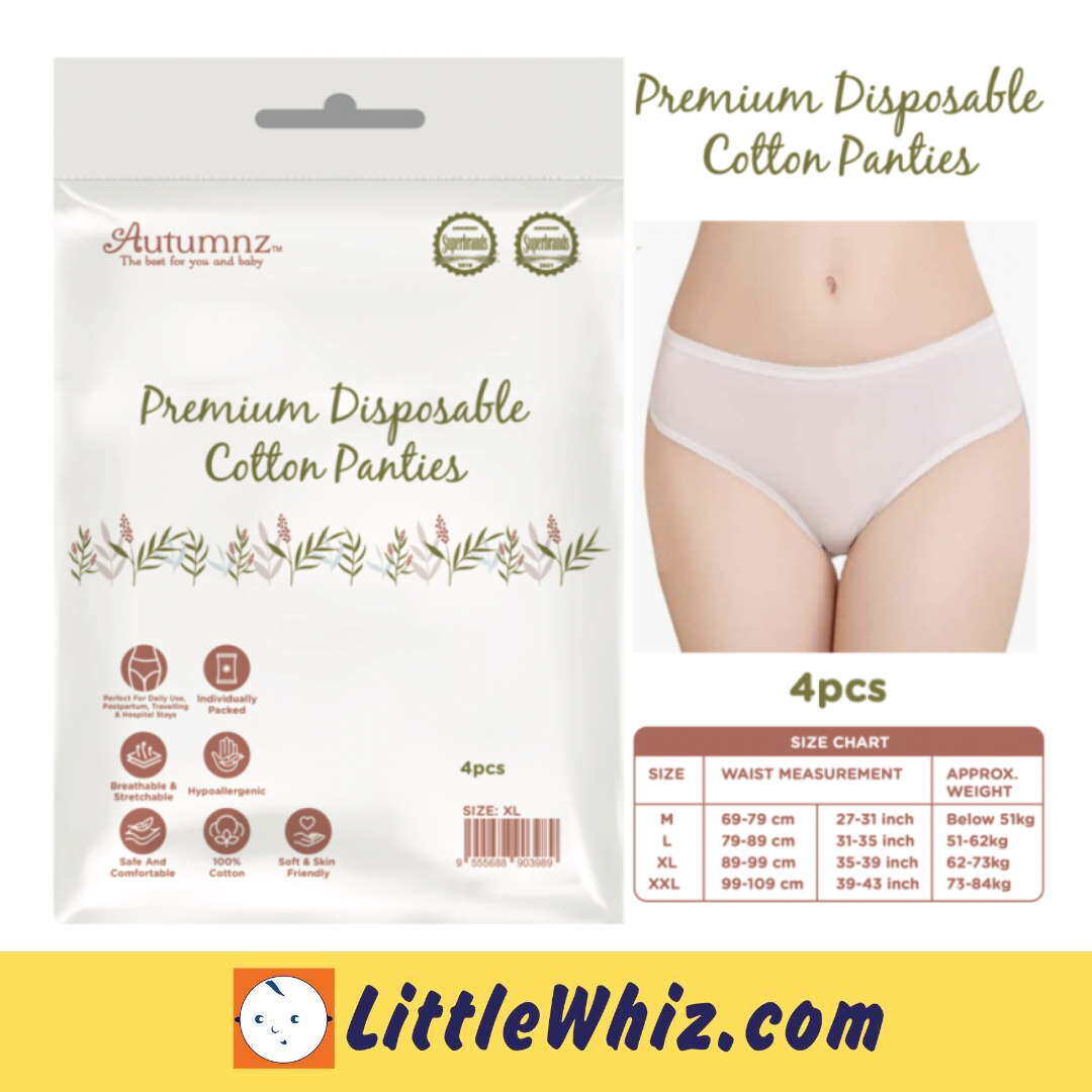 Autumnz Premium Disposable Cotton Panties (4pcs/Pack)