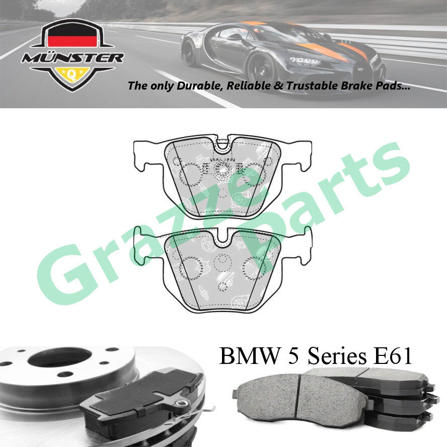 Münster Disc Brake Pad Rear BMW 5 Series E60 E61 Touring 523i 2.5 2004-2007 M52B25A E60 523i 2007-20