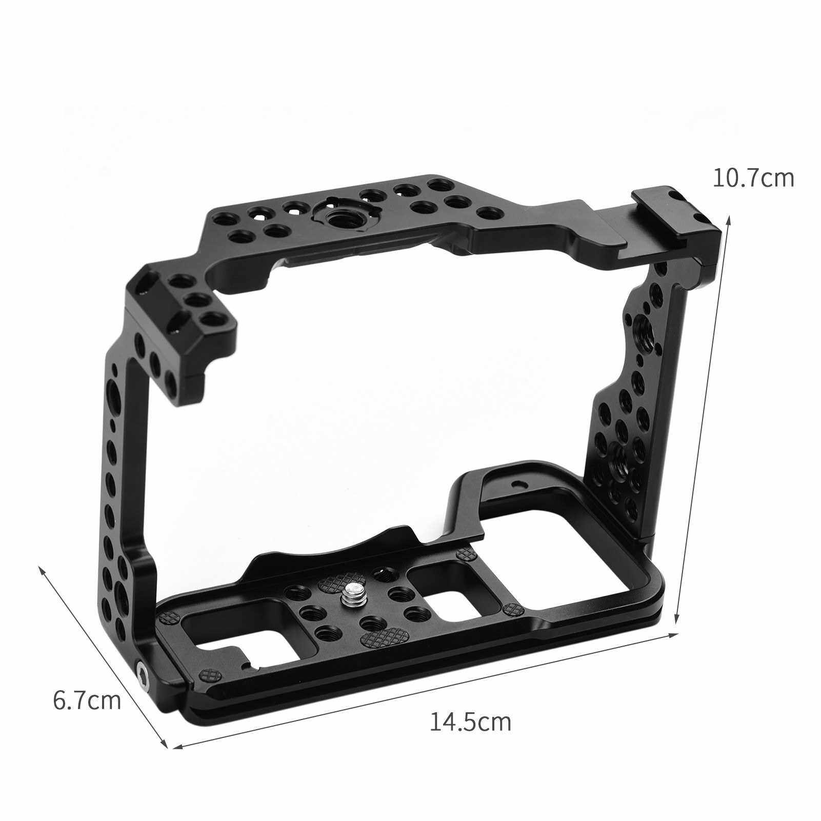 Andoer Aluminum Alloy Camera Cage Rig with Cold Shoe 1/4 3/8 Inch Screw Hole ARRI Locating Hole Accessory Replacement for Sony A9 A9II Camera (Standard)