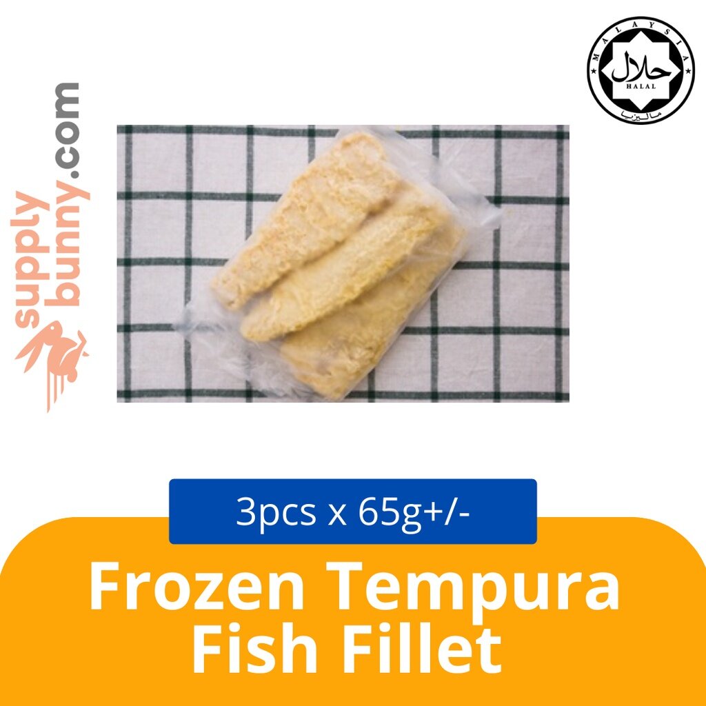 Tempura Fish Fillet (3pcs x 65g+/-) 天妇罗鱼片 Lox Malaysia Frozen Fish Chips Ikan Tempura