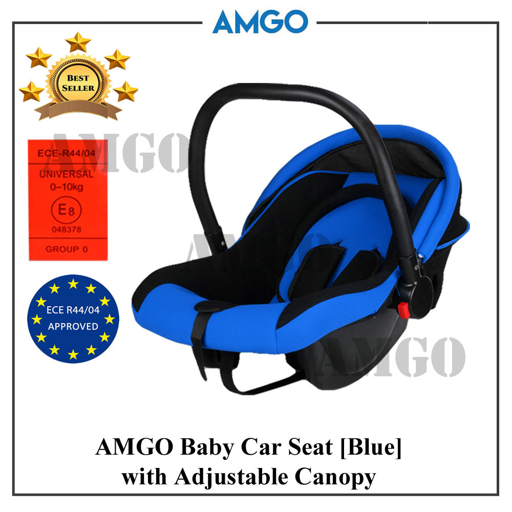 AMGO ECE Certified Portable Baby Carrier Multi Function Car Seat with Adjustable Sun Shade Canopy Chair Car