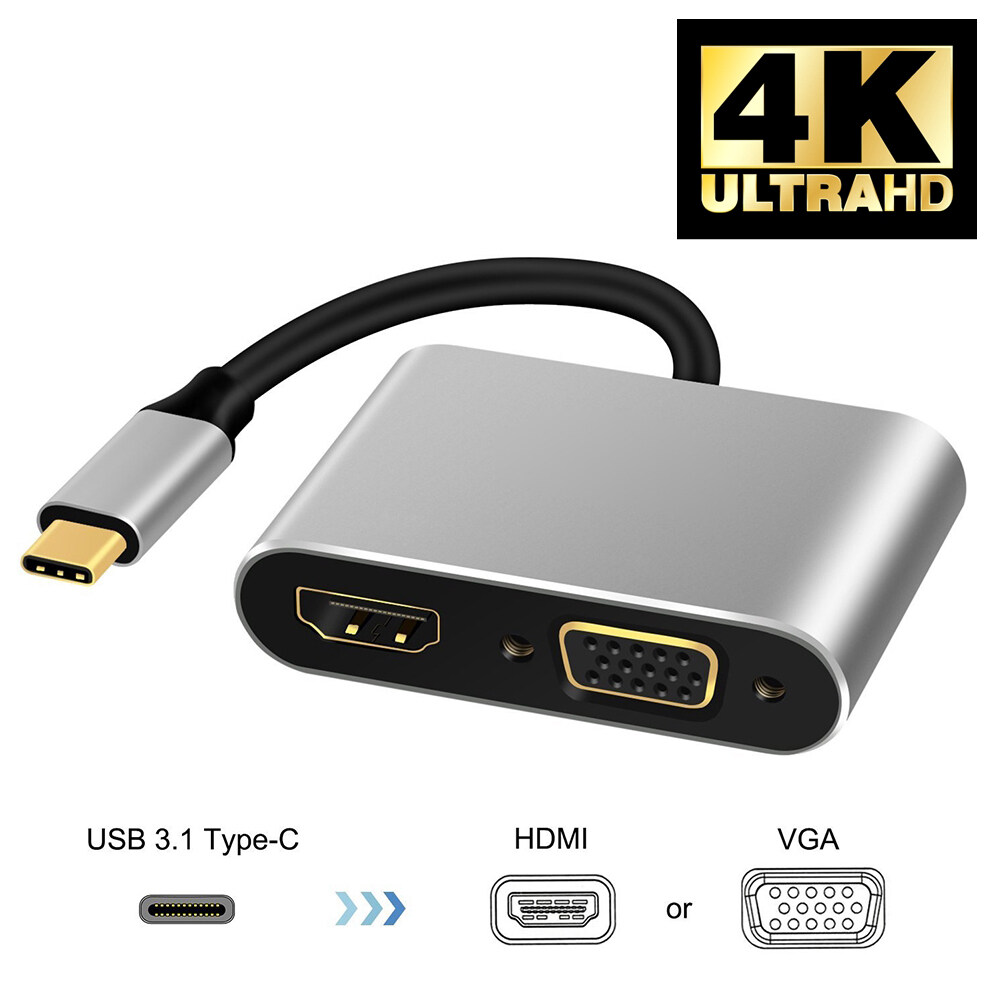 USB 3.1 Type C to 4K HDMI VGA Hub Adapter Converter for Macbook Air Pro Laptop TYPE-C TYPEC samsung dex