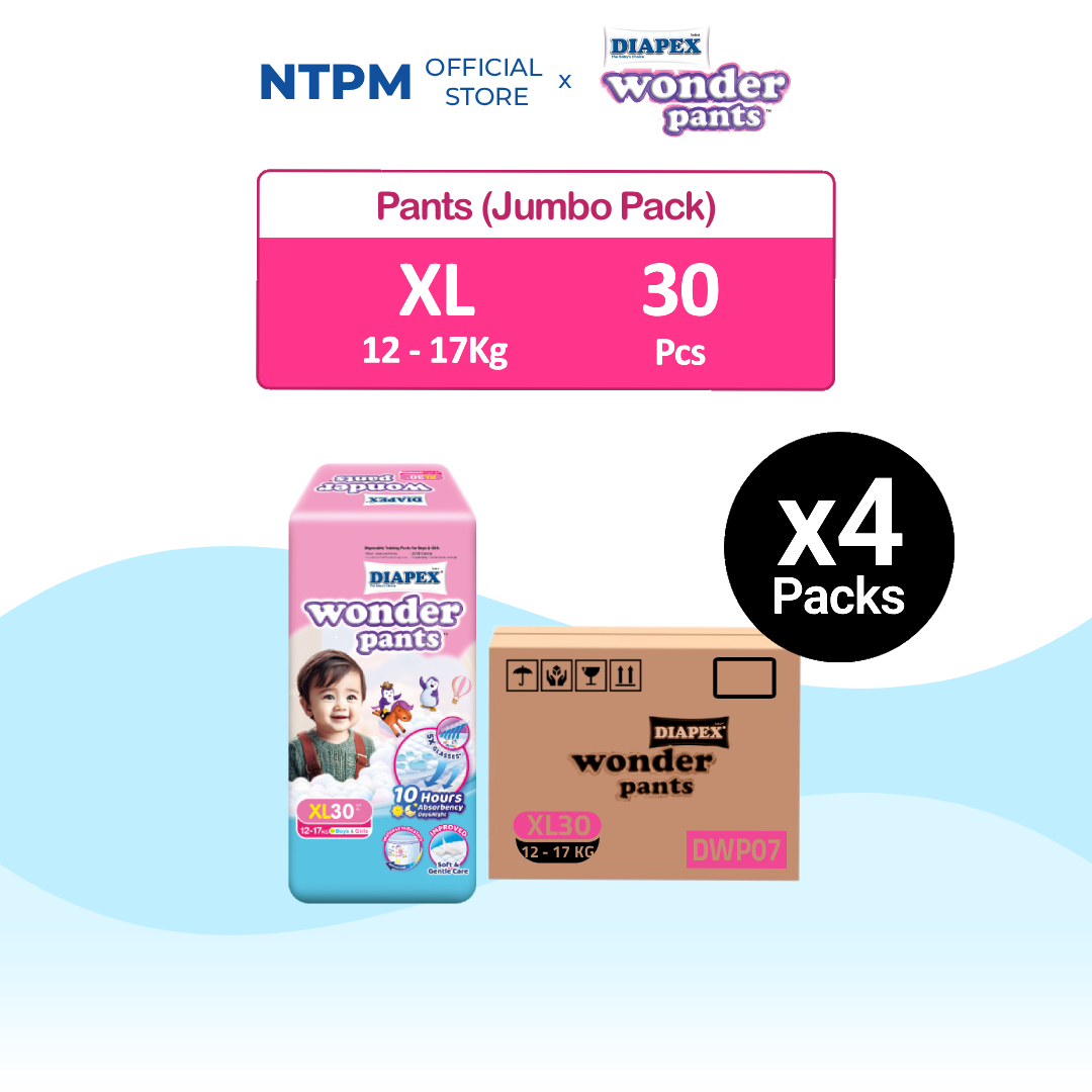 (DWP7) Diapex Wonder Pants Jumbo XL (30s) x 4 Packets (Carton)