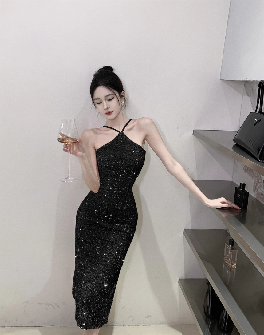 Ruched Dress Glittering Off Shoulder Bodycon Midi Dress Shopherd Sleeveless  Square Neck Spaghetti-Strap Midi Dress