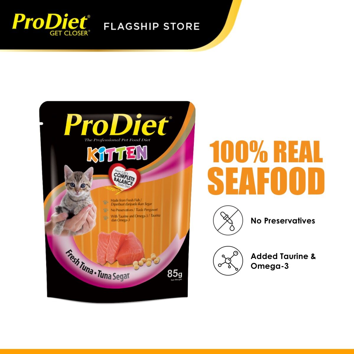 ProDiet 85G Kitten Fresh Tuna Wet Cat Food X 12 Packs | New PGMall