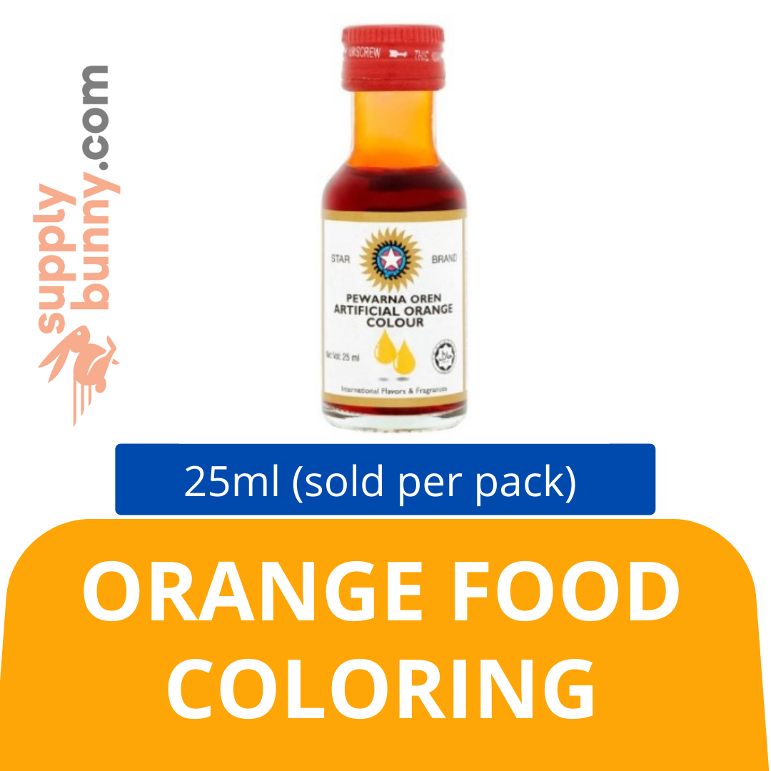 Orange Food Coloring 25ml (sold per bottle) 食用色素(橙色) PJ Grocer Pewarna Makanan Jingga