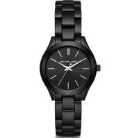 Michael Kors Womens Mini Slim Runway Black Ion Stainless Steel Watch MK3587