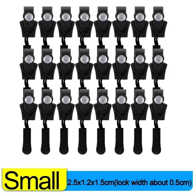 Ready Stock 48Pcs Detachable Zipper Pullers Universal Instant Zipper Head Metal Nylon Zipper Repair Kits For DIY Bags Jackets Clothes Accessories