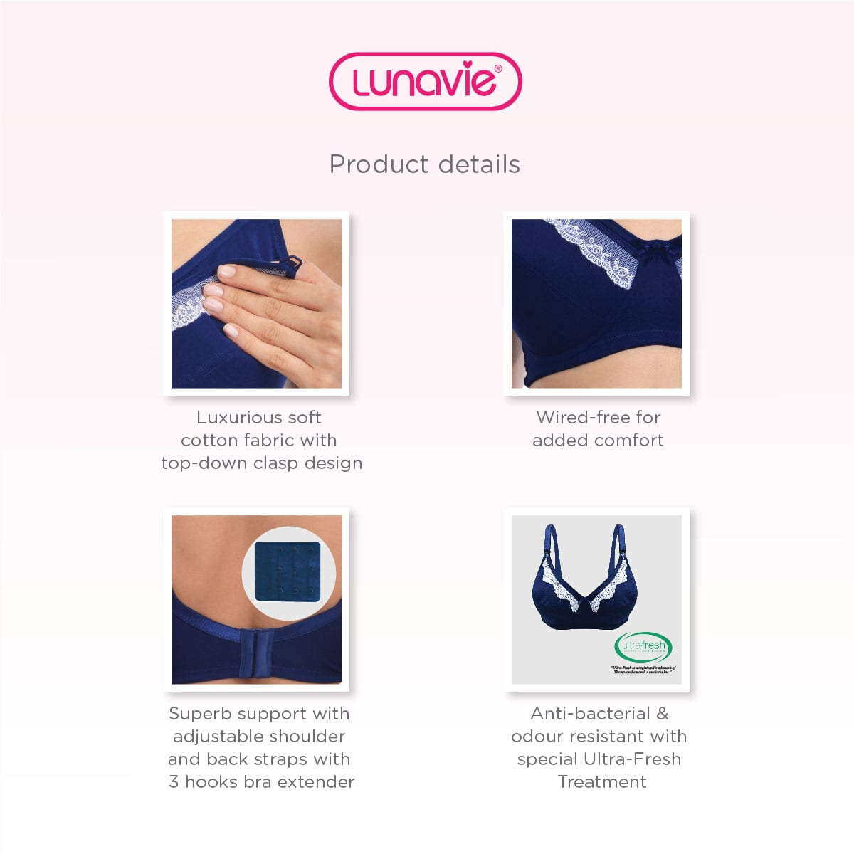 Lunavie: Sheer Comfort Nursing Bra | Breastfeeding | No Wired