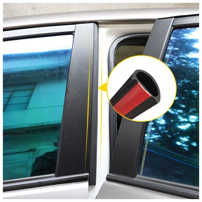 HAIRperone 2pcs Car Door Rubber Seal Strip Car Sealing Strip Anti-Scratch Noise Insulation Dustproof Self-adhesive Strip Middle