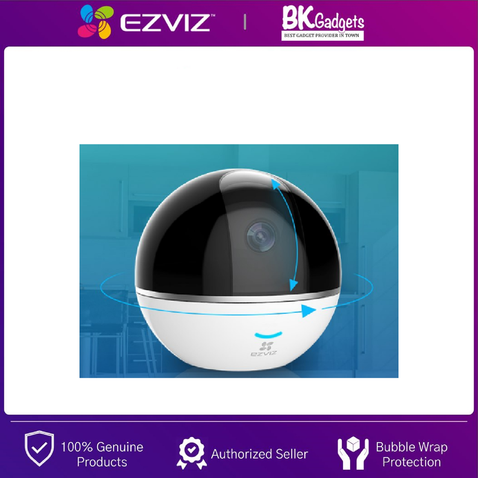 EZVIZ C6TC [ 1080P ] FULL HD Pan & Tilt Indoor Wireless Security IP Camera Built-in Alarm Hub CCTV