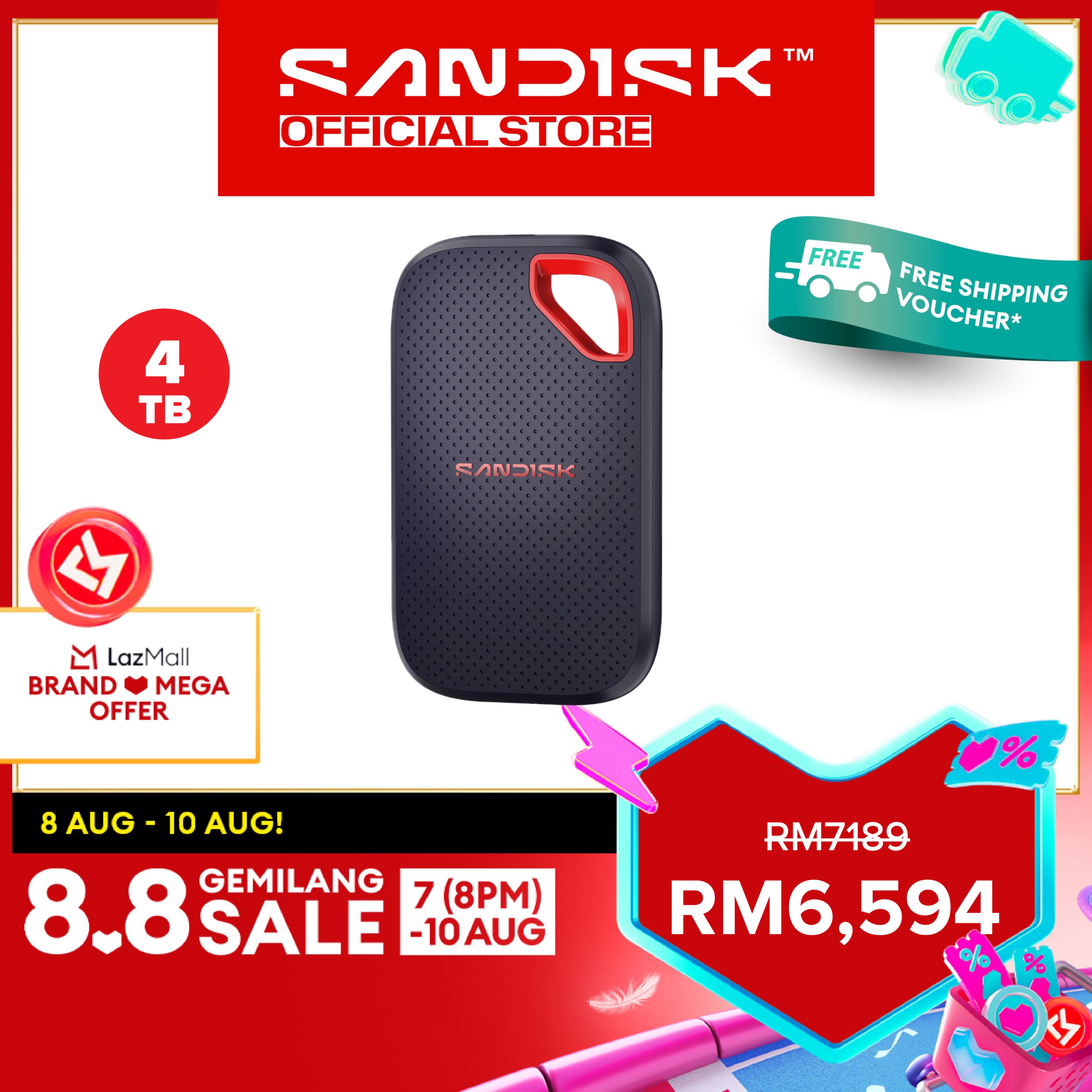 SANDISK Extreme® Portable SSD (1TB/ 2TB/ 4TB)