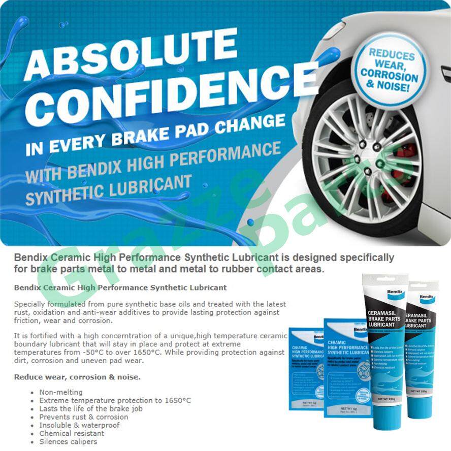6 gram Pack Bendix Ceramic High Performance Synthetic Lubricant / Rubber Grease / Brake Pad