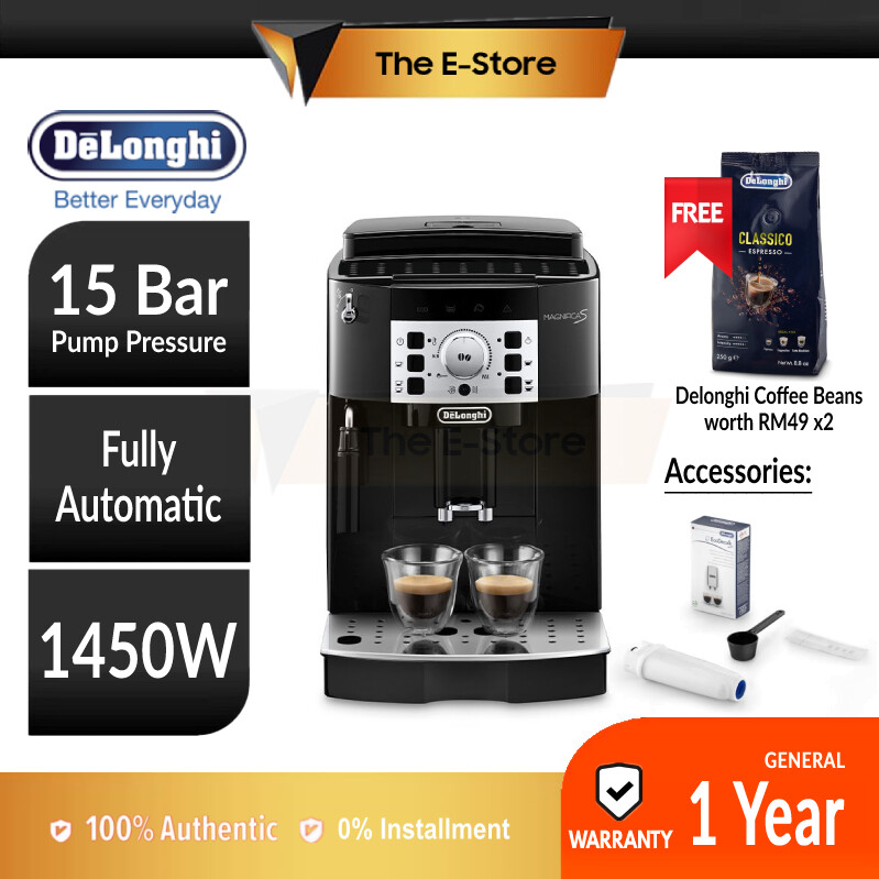 Free Gift) Delonghi Magnifica S Black Fully Automatic Coffee Machines, ECAM22.110.B ECAM12.122.B (Espresso Machine Coffee Maker Coffee Grinder  Pembancuh Kopi 咖啡机 ECAM22 ECAM22.110B ECAM22.110.SB)