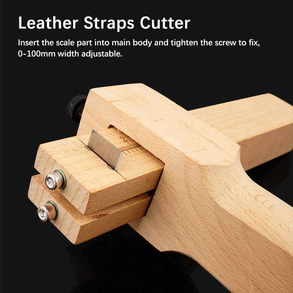 Adjustable Leather Straps Cutter Leather Belt Cutting Tool Wooden