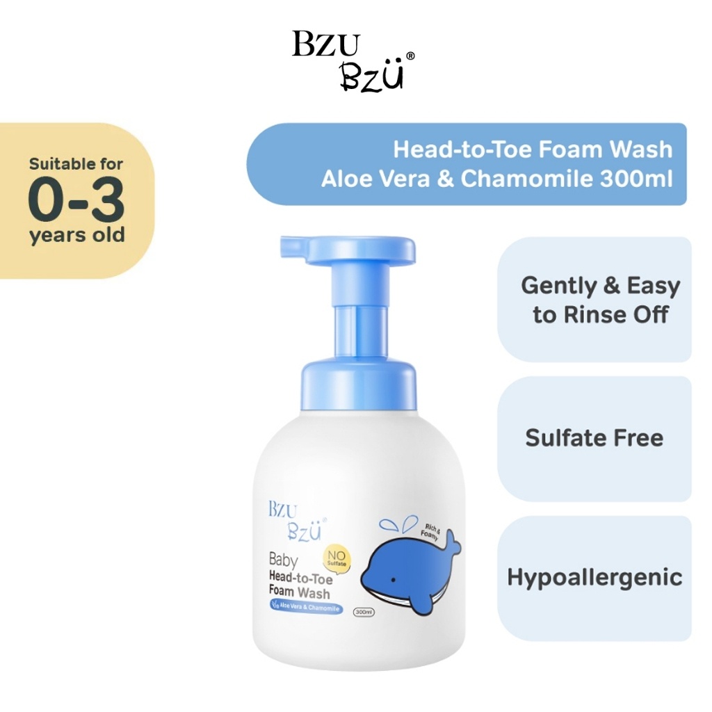 BZU BZU Head to Toe Baby Wash and Shampoo Oat&Milk Head to Toe Baby WashCottonseed&Vanila Botanical Bergamot & Cedarwood Aloe Vera&Chamomile 600ml 200ml