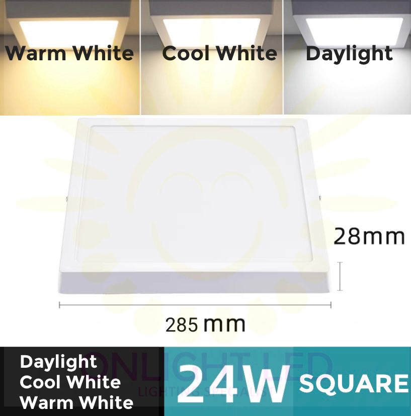 LED Surface Downlight 24W 30W Celling Light Round & Square Lampu Siling Ceiling Light