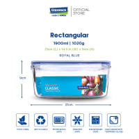 [Microwave Safe] Glasslock Airtight Food Container Tempered Glass Various Size 1 Pcs