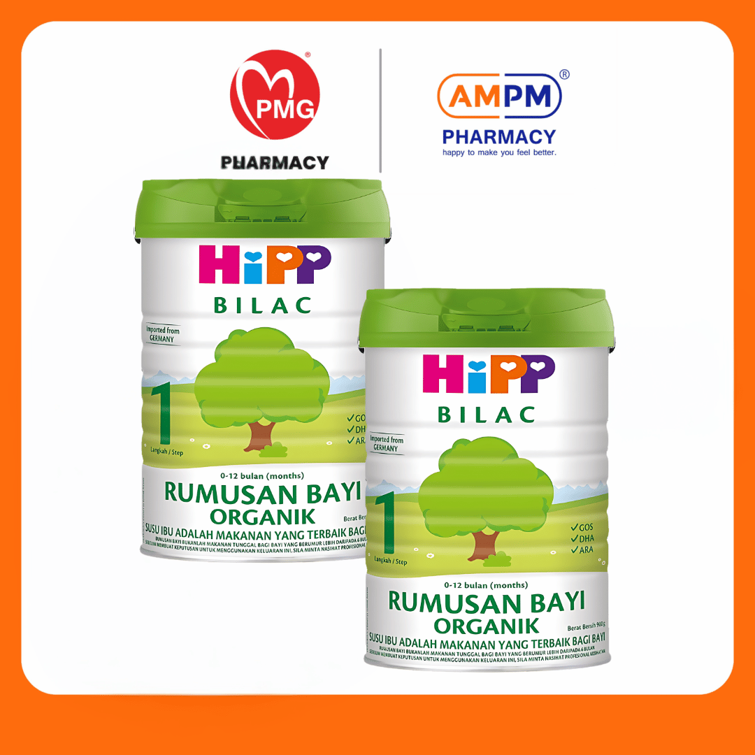 HIPP - Susu Formula Bayi Organik HIPP BILAC Tahap 1 (0-12 Bulan) 900g – HIPP BILAC Organic Infant Formula Step One (0-12mths) 900g x 2TINS (Twin Pack)