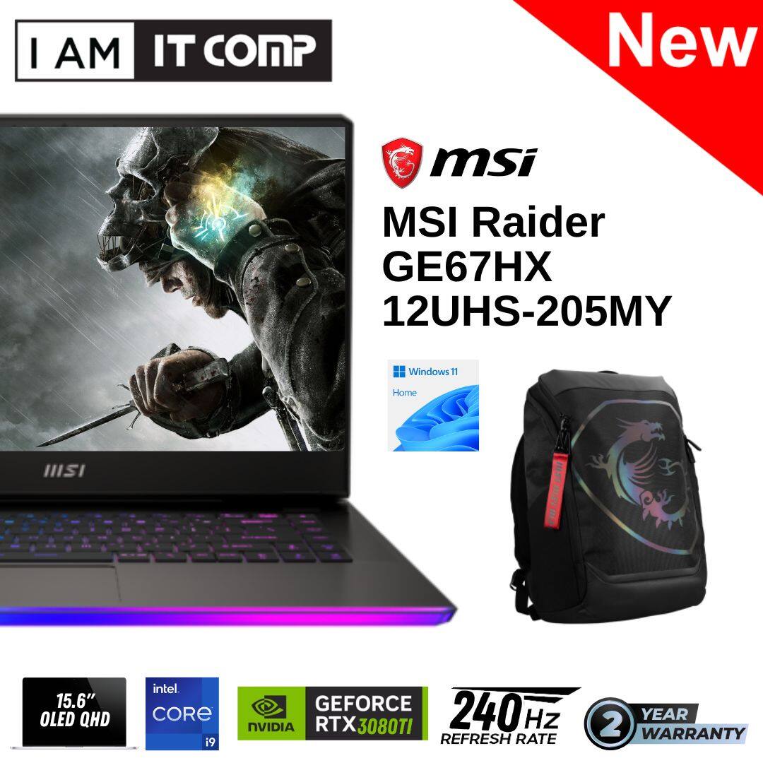 MSI Raider GE67HX 12UHS-205MY 15.6" OLED QHD 240Hz Gaming Laptop (i9-12900HX/32GB/2TB SSD/RTX3080Ti 