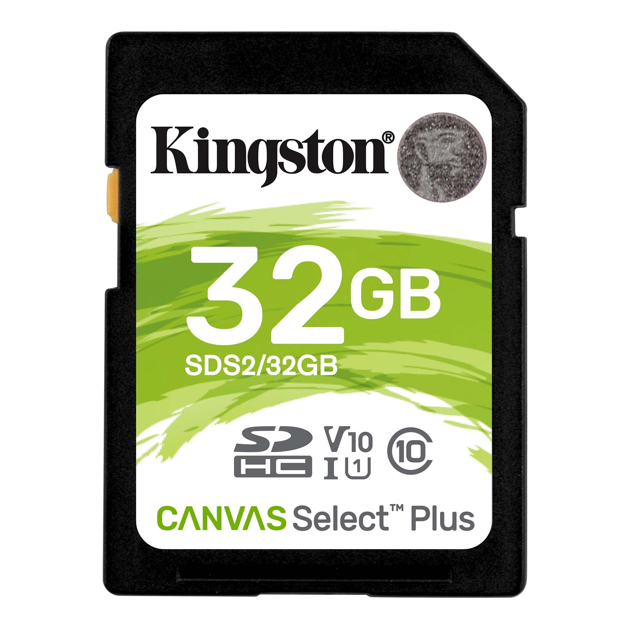 Kingston Canvas Select Plus SD Card SDS2 with Class 10, USH-1 Standard, Full HD Capture,  Plug and Play (32GB / 64GB / 128GB / 256GB)