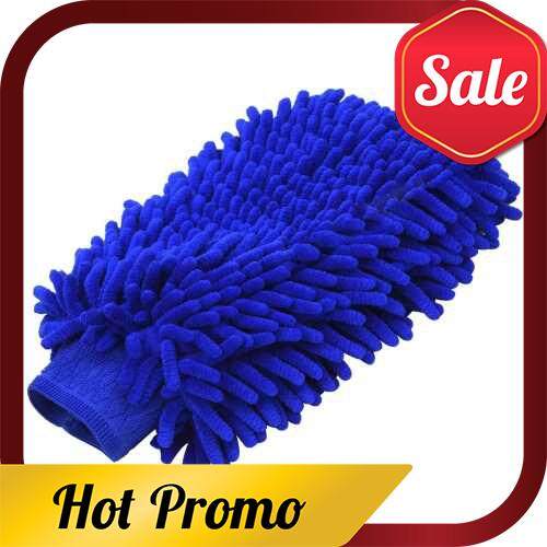 1PCS Car Wash Mitt Chenille Microfiber Premium Scratch-Free Car Wash Glove Sponge (Blue)