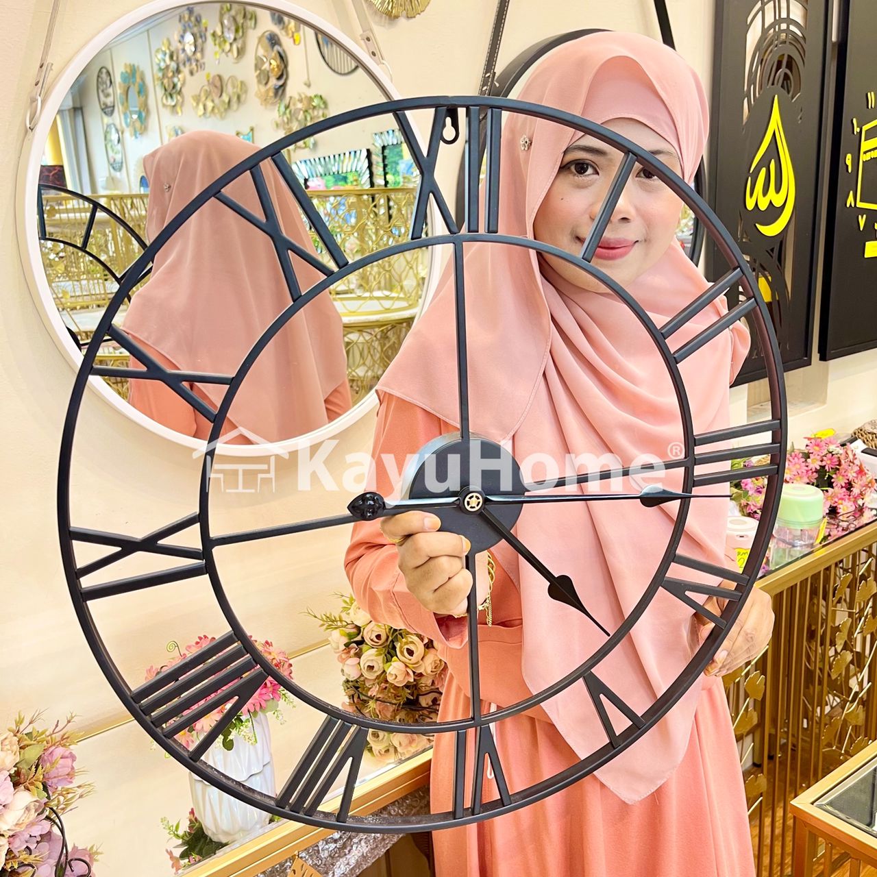 Roman Clock Jam Dinding Besar 60cm