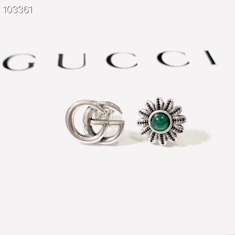 2022Gucc' Double G Stud Earrings Small Daisy Stud Earrings Carved Pattern Stud Earrings Asymmetrical