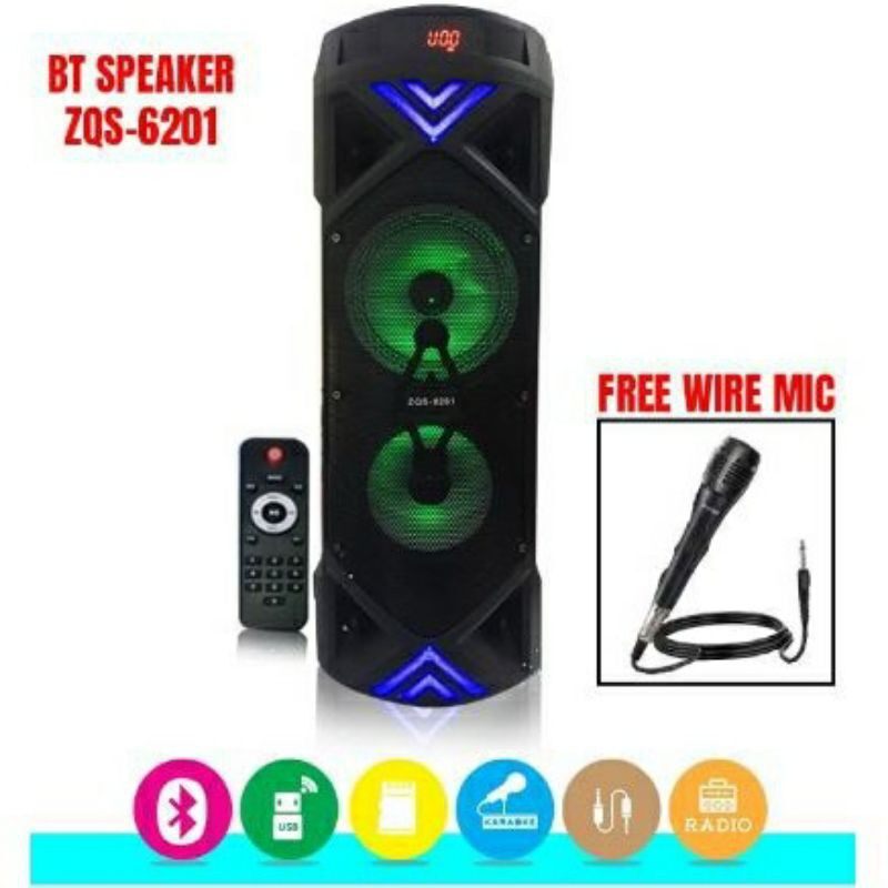 Super Bass Wireless Speaker ZQS-6201 Bt Speaker ZQS-6202 Bluetooth speaker with mic ktv