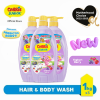 [Bundle of 3/2] CARRIE JUNIOR Hair & Body Wash - Berry Yoghurt 1000g | 700g | 475g  [New Toy] | Prebiotics Boost