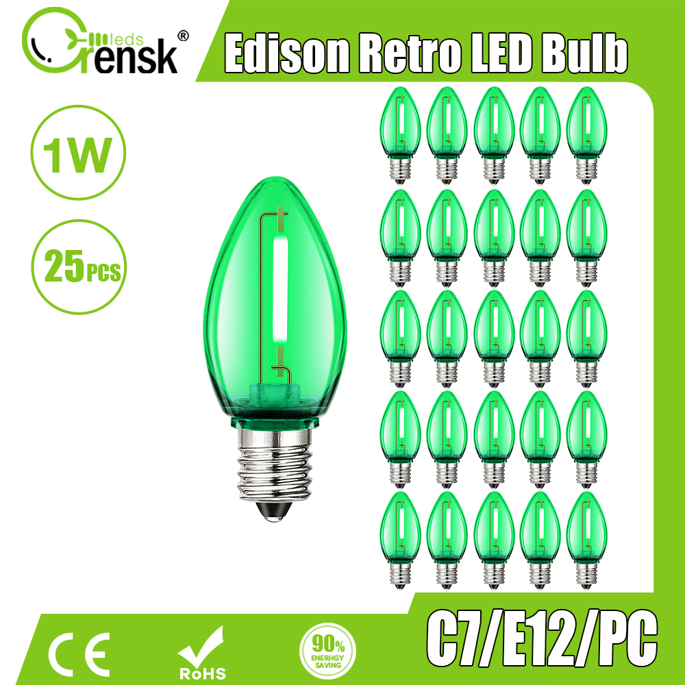 C7 Candle Led Bulb 1w Multicolor RGB Plastic Light Bulb E12 Candelabra Base PC Mini Candle Lamp for For Christmas Tree Party Garden Yard Wedding Decoration Buddha Headlights