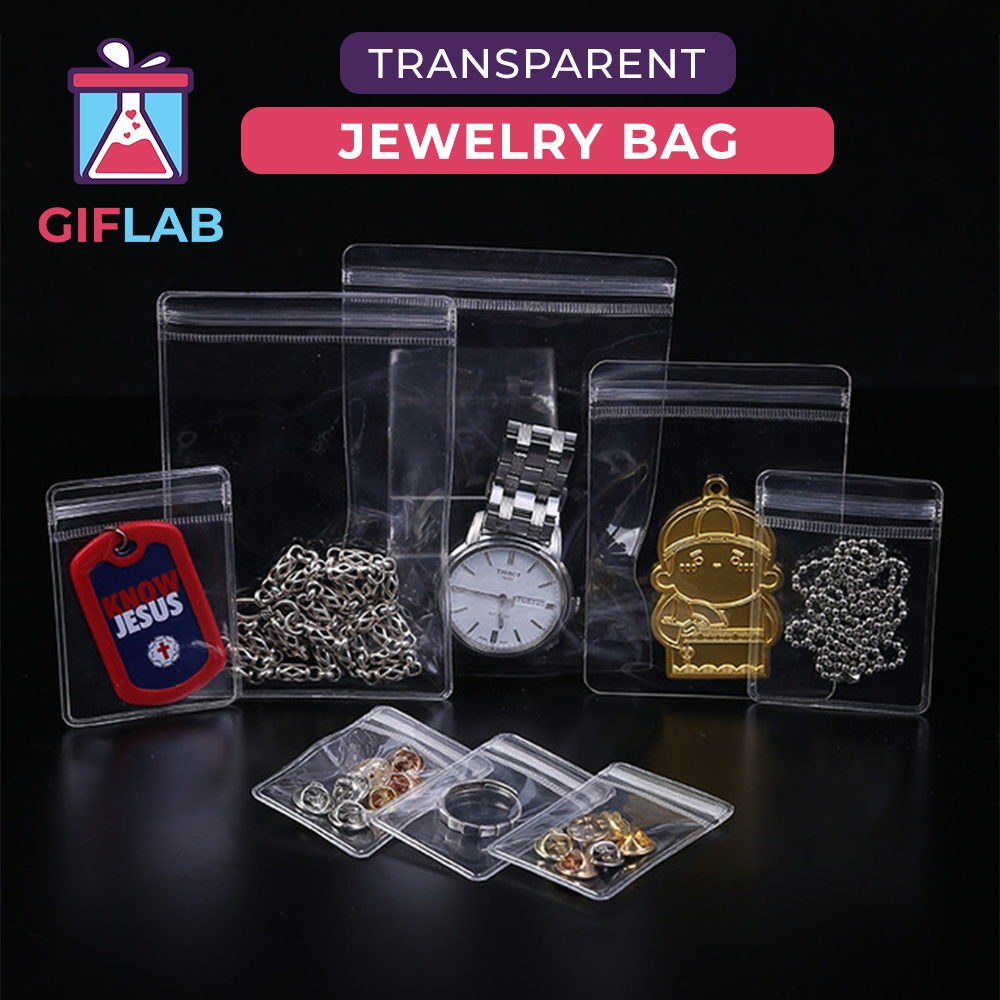 Jewelry Bag PVC Zipper Bag Self Seal Bag Transparent Plastic Bag Packaging Bag Jewelry Storage