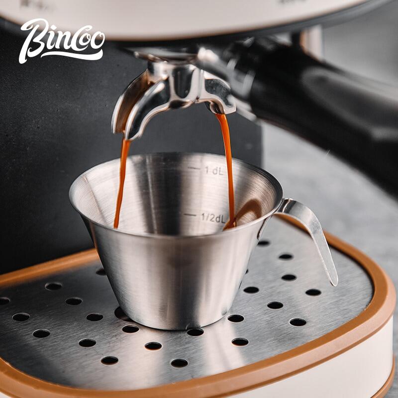 Bincoo Coffee Measuring Cup Stainless Steel with Graduated Milk Cup Espresso Extract Cup Double Mouth Milk Jugs 100/250ml ราคา 120 บาท*ส่งฟรี