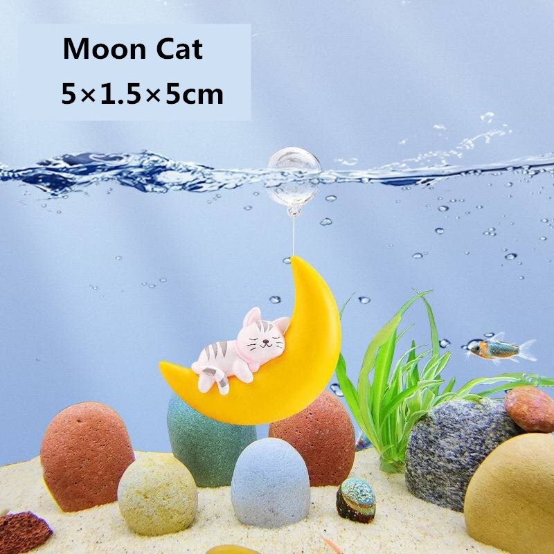 Cute Aquarium Floating Decoration Diver Magic Fairy Moon Animal Figure Underwater Ornament Landscape Fish Tank Accessories - 5