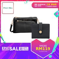 [Lazada Birthday Surprise Box at RM119] POLO HILL Partful Crossbody Sling + Slim & Sleek Bifold Card Wallet