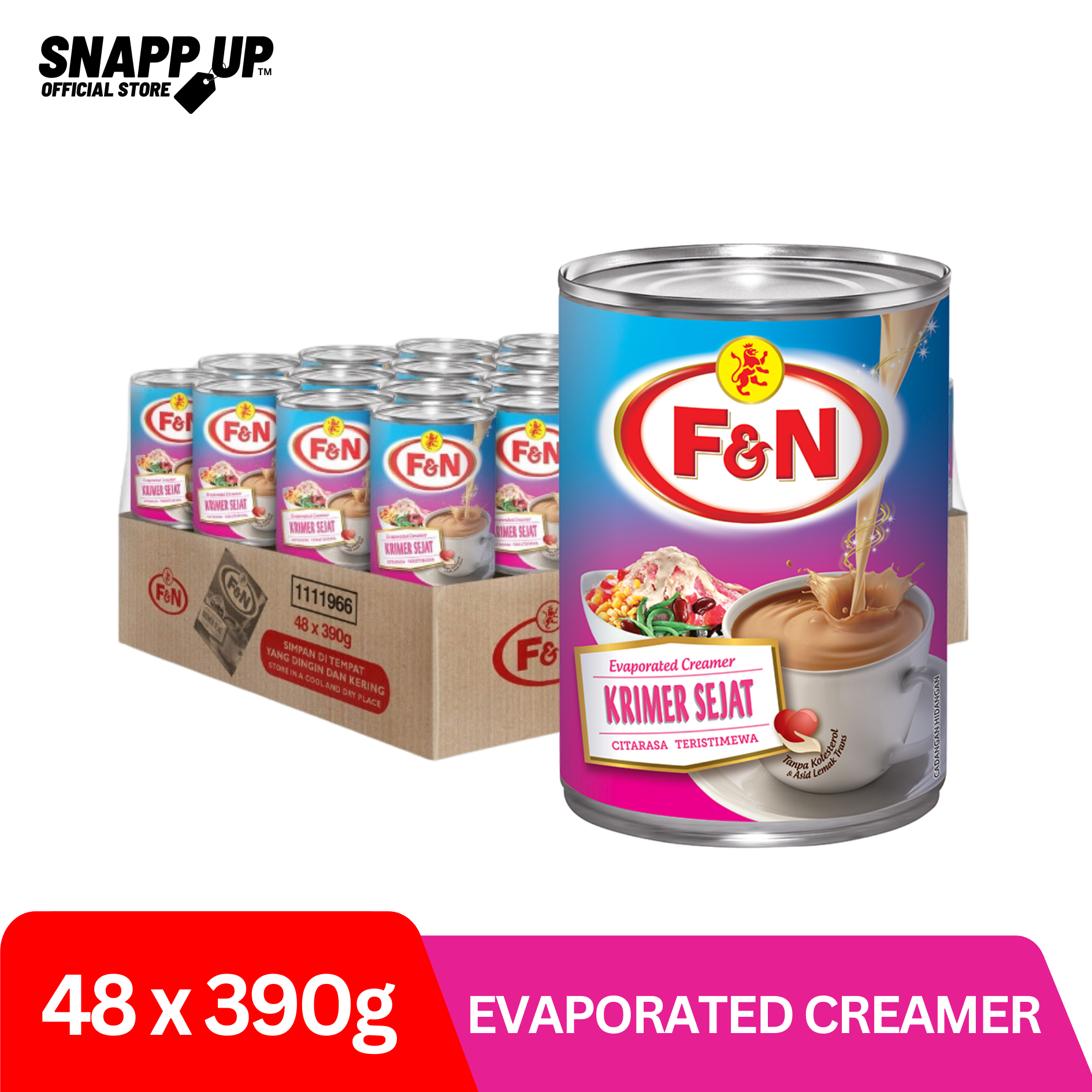 F&N Evaporated Creamer 48 x 390g 1 Carton